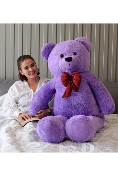 Ayıcı Oyuncak 160 Cm Papyonlu Büyük Ayıcık (%100 Yerli) Beyaz - Resim 2