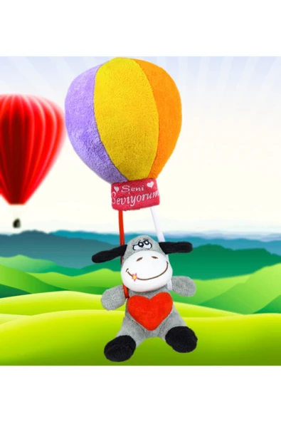 Özgüner Oyuncak Oyuncak Ayıcı Rengarenk Uçan Balonlu Eşek (%100) Yerli - Resim 3