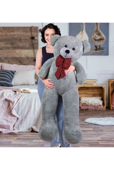 Ayıcı Oyuncak 140 Cm Papyonlu Büyük Ayıcık (%100 Yerli) ürün görseli 1