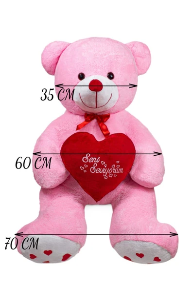 Özgüner Oyuncak Oyuncak 140 Cm Dev Bobo Seni Seviyorum Kalpli Sevgiliye Özel - Resim 6