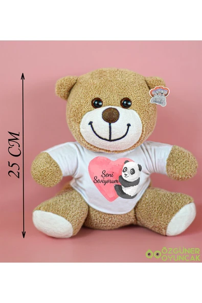 Özgüner Oyuncak Oyuncak Ayıcı 25 Cm Happy Birthday Yazılı Çiçek Ayı - Resim 2