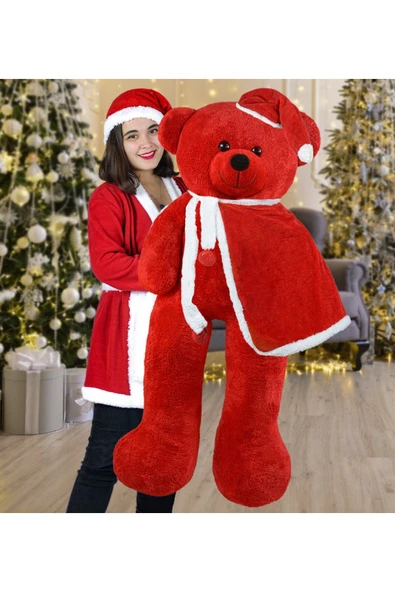 Ayıcı Oyuncak 130 cm Noel Baba Pelerinli Bobo Ayıcık Yeni Yıl Yılbaşı Hediyesi ürün görseli 1