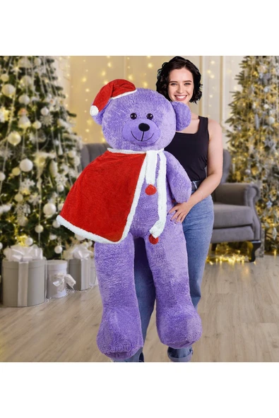 Özgüner Oyuncak 130 Cm Noel Baba Pelerinli Bobo Ayıcık Yeni Yıl ,yılbaşı Hediyesi ürün görseli 1