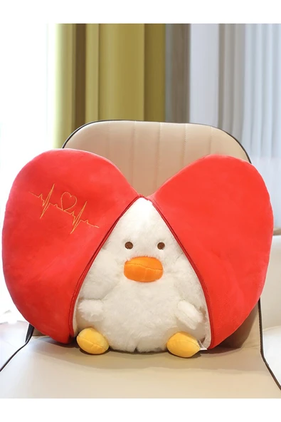 Özgüner Oyuncak Kalp Çantalı Civciv Sevgiliye Özel 45 Cm - Resim 2