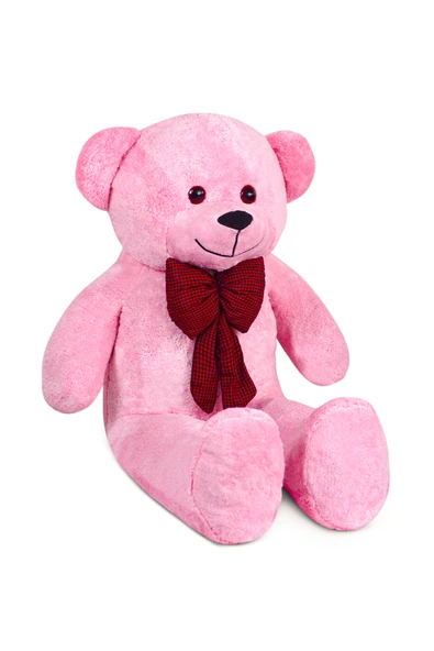 Harika Peluş Fabrikası 90 Cm Rengarenk Papyonlu Ayıcık (%100 YERLİ) - Resim 3