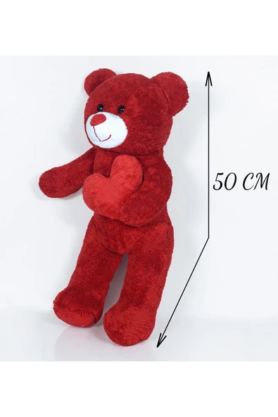 Ayıcı Oyuncak 50 Cm Kalpli Peluş Sevimli Ayıcık - Resim 3