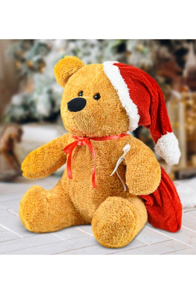 Özgüner Oyuncak 55 Cm Noel Baba Şapkalı Ayıcık (%100 Yerli) ürün görseli