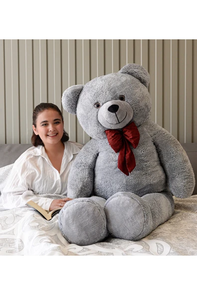 Özgüner Oyuncak 160 Cm Papyonlu Büyük Ayıcık (%100 Yerli) Beyaz - Resim 2