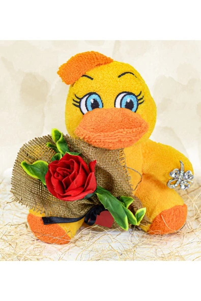 Özgüner Oyuncak Elinde Gül Tutan 25 Cm Sevimli Civciv ürün görseli 1