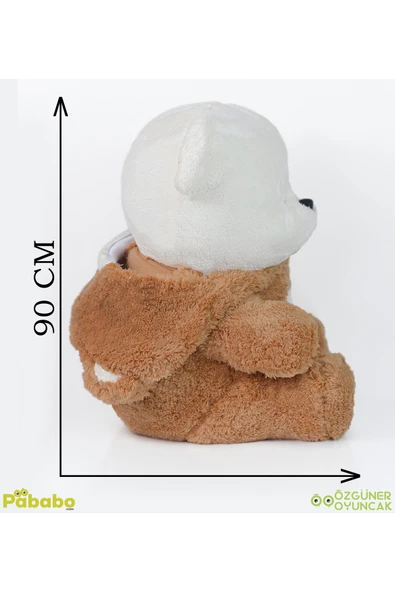 Özgüner Oyuncak 90 Cm Kapşonlu Uykumcuk Peluş Ayıcık Panda - Resim 6