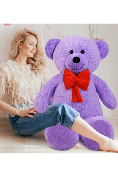 Özgüner Oyuncak 140 cm Kırmızı Papyonlu Ayıcık - Resim 2