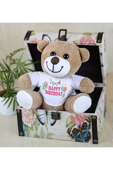 Harika Peluş Fabrikası 25 Cm Happy Birthday Çiçek Ayı ürün görseli 1