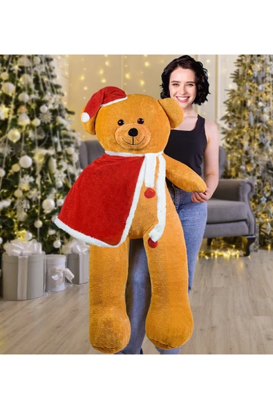 Ayıcı Oyuncak 130 Cm Noel Baba Pelerinli Bobo Ayıcık Yeni Yıl ,yılbaşı Hediyesi ürün görseli 1