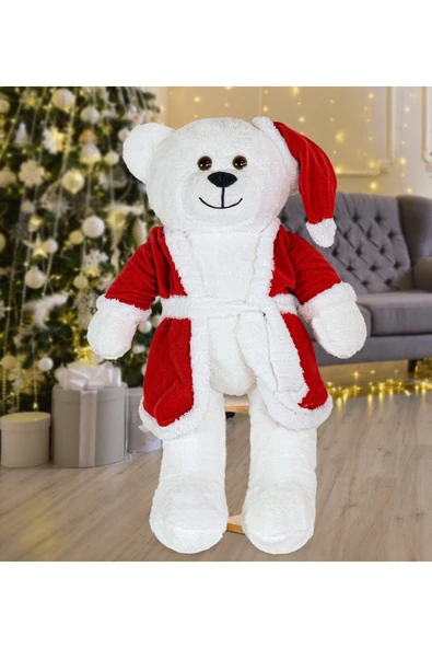 Ayıcı Oyuncak 80 Cm Noel Baba Şapkalı Ayıcık Yeni Yıl , Yılbaşı Hediyesi ürün görseli 1