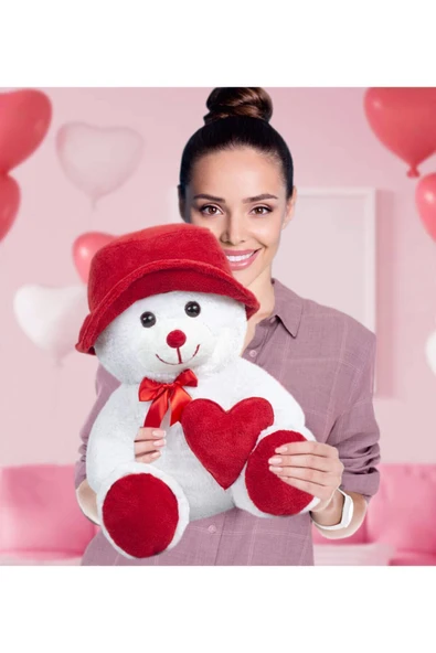 Özgüner Oyuncak Oyuncak Ayıcı 50 cm Şapkalı Ayıcık Doğum Gününe Özel Hediye ürün görseli