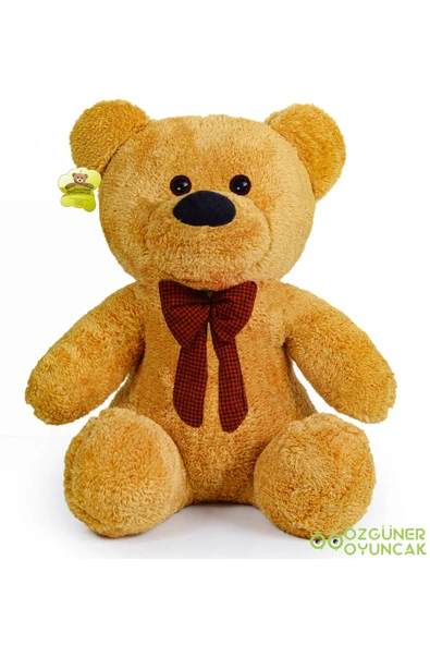 Özgüner Oyuncak Oturan Peluş Ayıcık Papyonlu – Yumuşak ve Sevimli Hediyelik Ayı - Resim 3