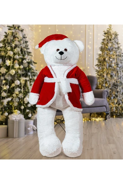 Ayıcı Oyuncak 160 Cm Noel Baba Şapkalı Ayıcık Yeni Yıl ,yılbaşı Hediyesi - Resim 2