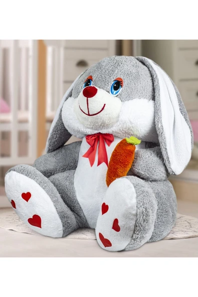 Özgüner Oyuncak 100 Cm Elinde Havuç Tutan Tavşan - Resim 3