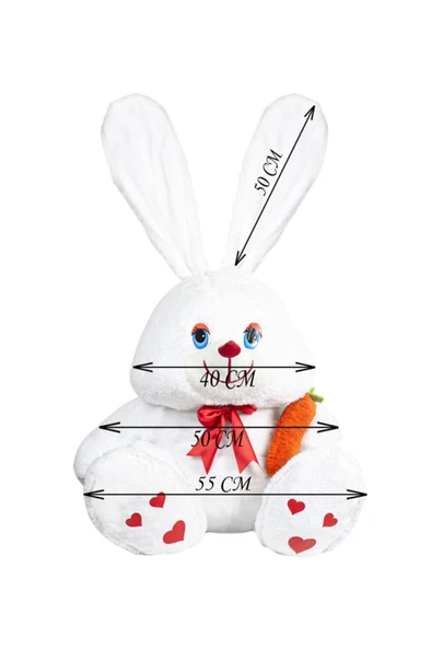 Özgüner Oyuncak 100 Cm Elinde Havuç Tutan Tavşan - Resim 5