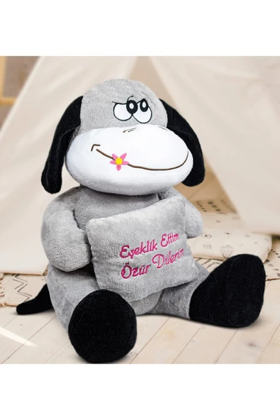 Özgüner Oyuncak 97 Cm Eşeklik Ettim Özür Dilerim Pelüş Eşeği (100% Yerli Üretim) - Resim 2