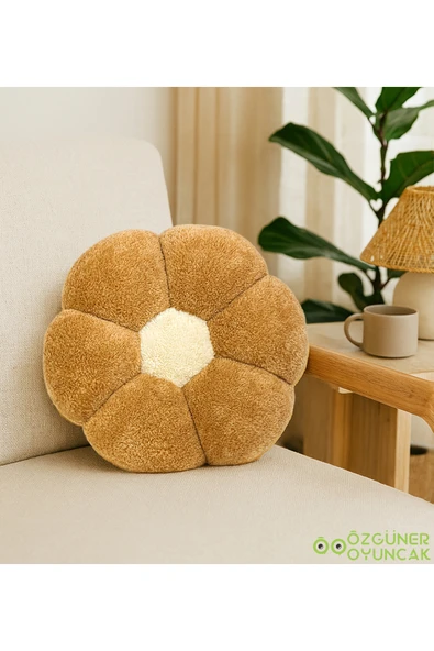 Ayıcı Oyuncak Dekoratif Papatya Şeklinde Peluş Yastık 40 cm – Yumuşak ve Konforlu Tasarım ürün görseli 1
