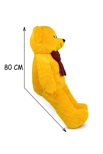 Özgüner Oyuncak Harika Peluş 90 cm Rengarenk Papyonlu Ayıcık (%100 YERLİ) - Resim 4