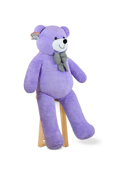 Ayıcı Oyuncak 160 Cm Papyonlu Büyük Ayıcık (%100 Yerli) Lila - Resim 3