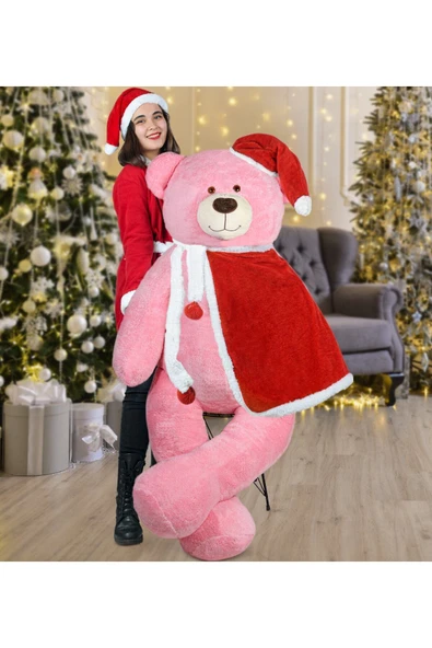 Özgüner Oyuncak 160 Cm Noel Baba Pelerinli Ayıcık Yeni Yıl, Yılbaşı Hediyesi ürün görseli 1