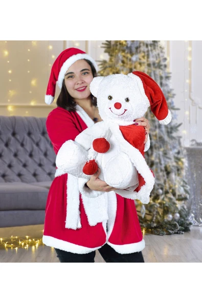 Ayıcı Oyuncak 75 Cm Noel Baba Pelerinli Ayıcık Yeni Yıl ,yılbaşı Hediyesi ürün görseli 1