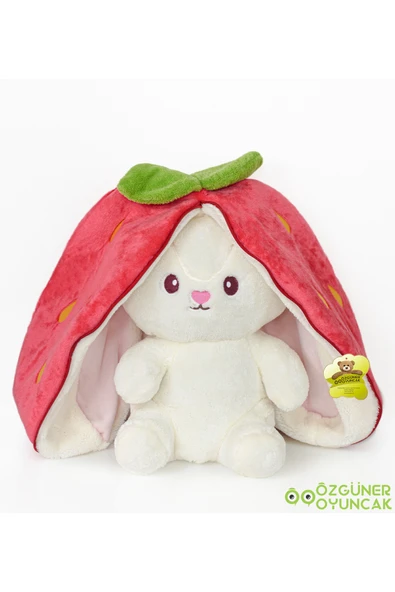 Ayıcı Oyuncak Çilek Tavşan Çantalı 80 cm - Resim 2
