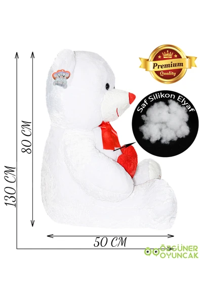 Özgüner Oyuncak Sevgi Dolu 130 cm Peluş Ayı – Çift Kalp ile Aşkınızı İfade Edin - Resim 7