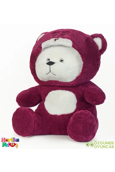 Özgüner Oyuncak Uykumcuk Gold Kapşonlu Peluş Ayı Sevgiliye Özel 90 Cm (%100 YERLİ) - Resim 5