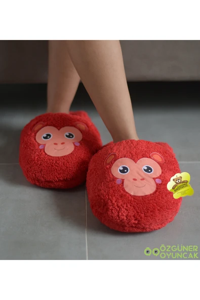 Özgüner Oyuncak Pabtex Hayvan Figürlü Salaş Peluş Terlik – Konforlu Ve Şirin Adımlar - Resim 3