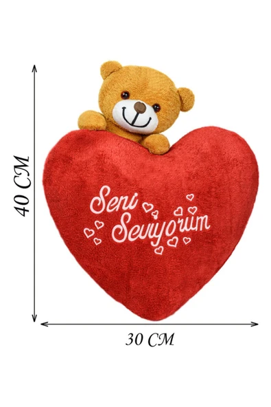 Ayıcı Oyuncak Kendimden Büyük Kalbim Ve Çikolata Kutusu - Resim 2