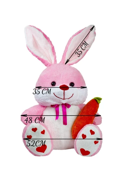 Özgüner Oyuncak Sevimli 80 Cm Elinde Havuç Tutan Tavşan - Resim 4