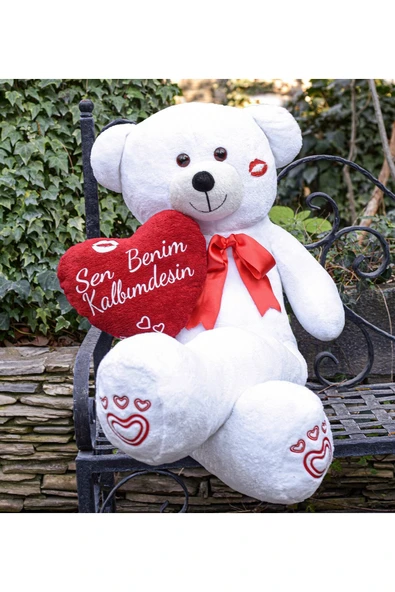 Özgüner Oyuncak Sevgililer Günü 140 Cm Kalpli Sevimli Peluş Ayıcık - Resim 2