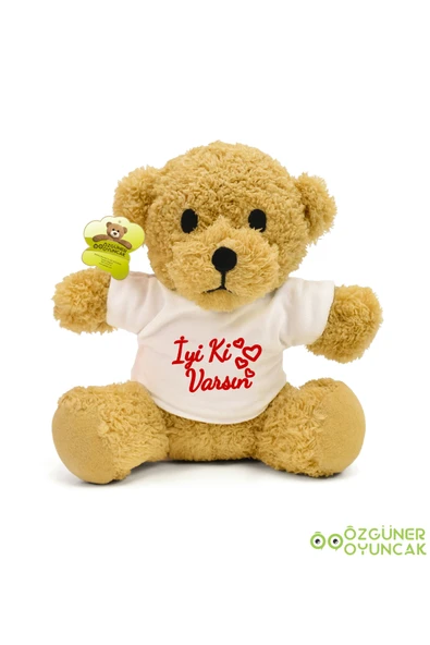 Özgüner Oyuncak Romantik Sürpriz – 90 cm Uykumcuk Ayıcık + 5'li Mini Buket + Çerçeve + 25 cm İyi ki varsın ayıcık - Resim 4