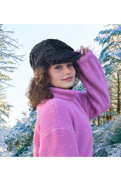 Ayıcı Oyuncak Pabtex Sıcak Tutarken Stil Sahibi Olun: Peluş Kadın Kasket Şapka - Resim 4