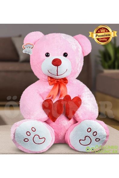 Özgüner Oyuncak Sevgi Dolu 130 cm Peluş Ayı – Çift Kalp ile Aşkınızı İfade Edin - Resim 3
