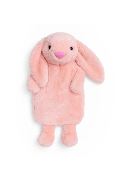 Ayıcı Oyuncak Pabtex Peluş Oyuncak Görünümlü Su Torbası Kılıfı – Pembe Tavşan Model, Isıyı Koruyan Kumaş - Resim 3