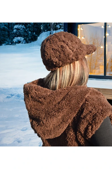 Ayıcı Oyuncak Pabtex Sıcak Tutarken Stil Sahibi Olun: Peluş Kadın Kasket Şapka - Resim 4
