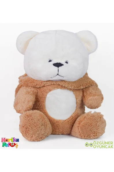 Özgüner Oyuncak Uykumcuk Gold Kapşonlu Peluş Ayı Sevgiliye Özel 90 Cm (%100 YERLİ) - Resim 4