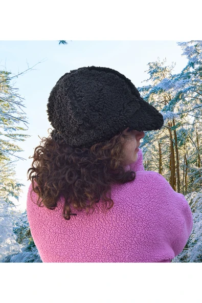 Özgüner Oyuncak Pabtex Sıcak Tutarken Stil Sahibi Olun: Peluş Kadın Kasket Şapka - Resim 6