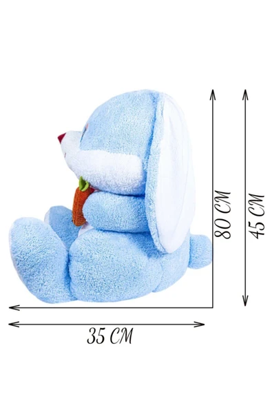 Harika Peluş Fabrikası Sevimli 80 Cm Elinde Havuç Tutan Tavşan - Resim 4