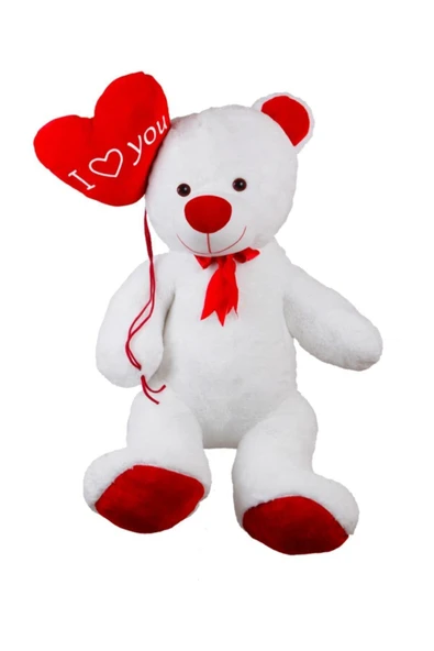 Özgüner Oyuncak Özgüner 110 Cm Balonlu Beyaz Bobo Peluş Ayıcık - Resim 2