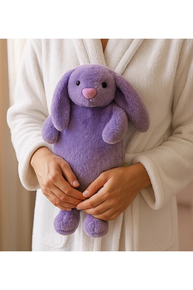 Ayıcı Oyuncak Pabtex Peluş Lila Tavşan Su Torbası Kılıfı – Sevimli Ve Fonksiyonel Kış Yardımcısı ürün görseli 1