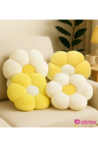 Özgüner Oyuncak Sevimli ve Renkli 4'lü Çiçek Peluş Yastık – Yumuşak Dokulu Takım ürün görseli