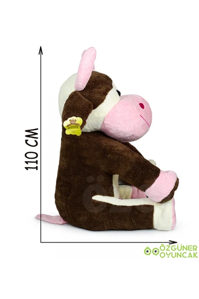 Özgüner Oyuncak Sevimli Oturan İnek Peluş Oyuncak – Rahatlatıcı ve Şirin Arkadaş - Resim 5