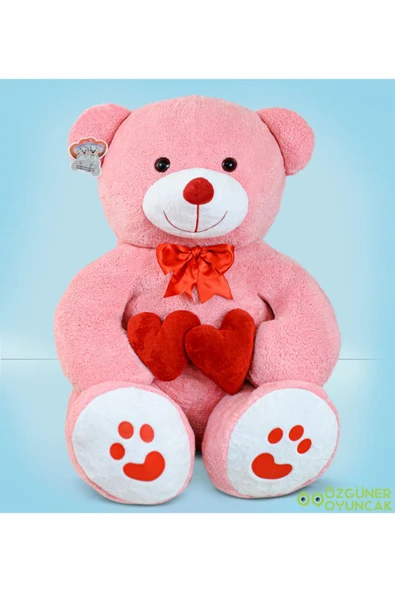 Ayıcı Oyuncak Özgüner 100 Cm Pembe Bobo Peluş Ayıcık - Resim 3