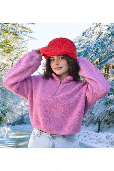 Harika Peluş Fabrikası Pabtex Sıcak Tutarken Stil Sahibi Olun: Peluş Kadın Kasket Şapka - Resim 5